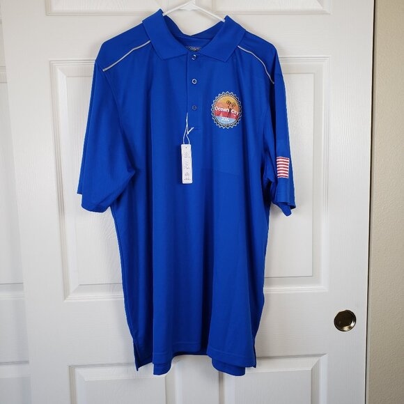 Core 365 NWT Mens Ocean City 9/11 Memorial Ride Cycling Blue Polo Size 2X - Picture 1 of 8